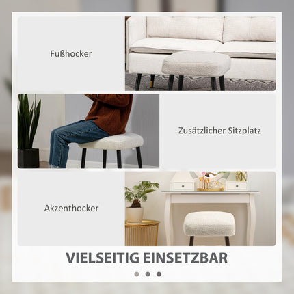 Čtvercová podnožka s ocelovými nohami, kašmírový vzhled, světle šedá