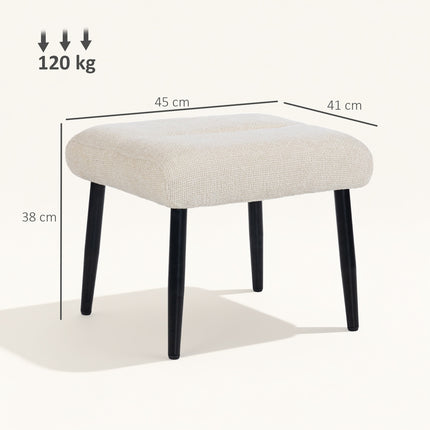 Footstool with Chenille Cushion, Steel Legs, 45x41x38 cm