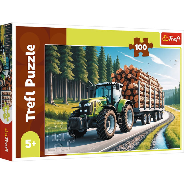 Puzzle lesní traktor, 100 dílků pro děti