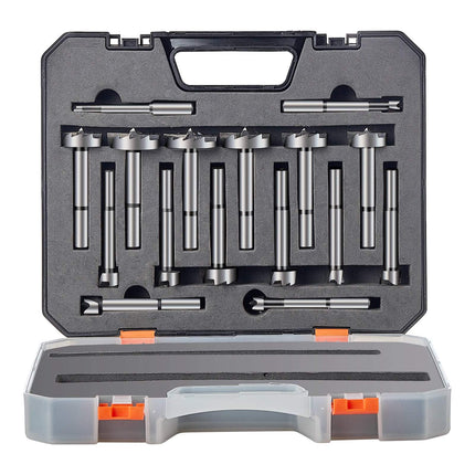 Forstner Bit Set, 16-Piece 6.4–41.3 mm Carbon Steel
