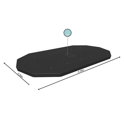 Frame Pool Cover for 427 x 250 cm Pool with Fastening Ropes, PVC/PE, Drain Holes
