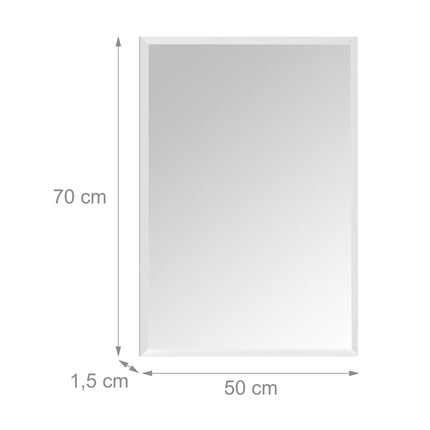 Frameless Bevelled Wall Mirror, 50 x 70 cm