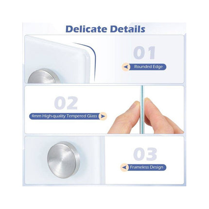 Frameless Magnetic Glass Board 36 x 24 Inch with Marker Tray, Ultra White