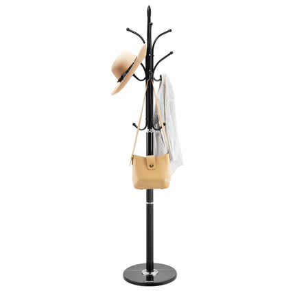 Freestanding Coat Rack – Marble Base, 6 Hooks