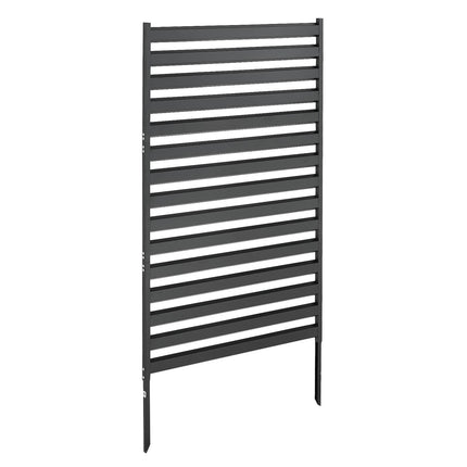 Freestanding Metal Privacy Screen, 38 x 72 in, Black