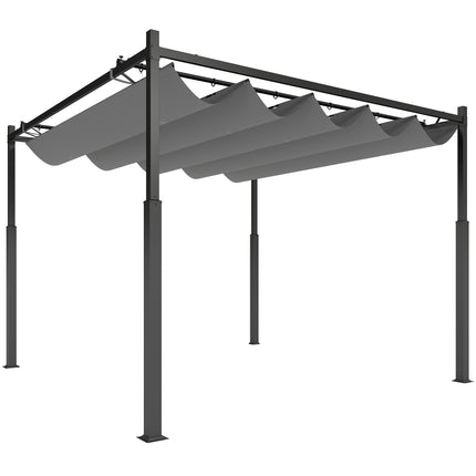 Volně stojící pergola 3x3m s posuvnou střechou, odolná proti UV