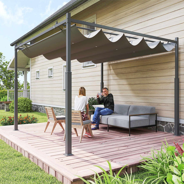 Volně stojící pergola 3x3m s posuvnou střechou, odolná proti UV