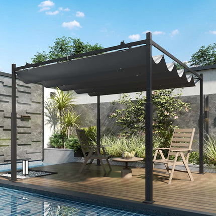 Volně stojící pergola 3x3m s posuvnou střechou, odolná proti UV