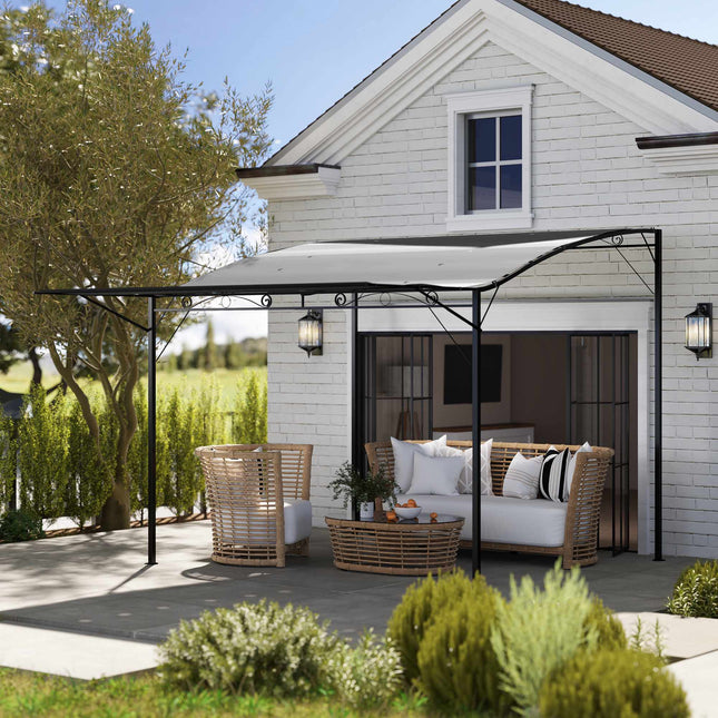 Volně stojící pergola se stahovací střechou, ocelový rám