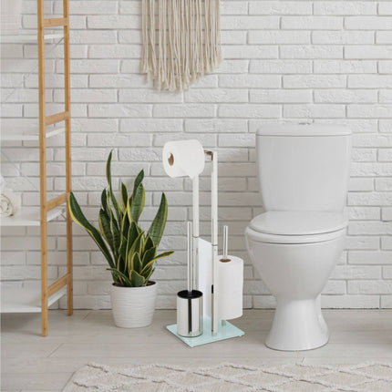 Vrijstaande toiletset van staal en glas