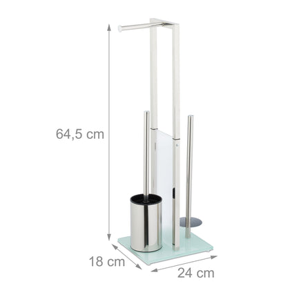 Vrijstaande toiletset van staal en glas