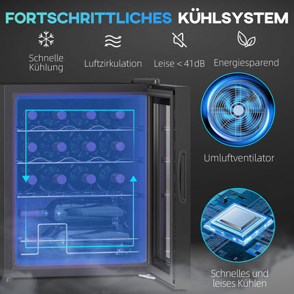 Freestanding Wine Fridge, 16 Bottles, Touchscreen, LED