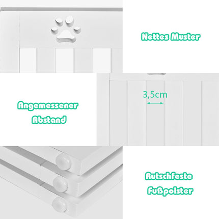 Volně stojící dřevěná zábrana pro mazlíčky skládací zábrana pro psy 3 panely 151.5 x 60 x 1.5 cm bílá