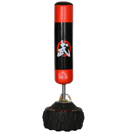 Volně stojící boxovací pytel, přísavná základna, 180cm, černá/červená