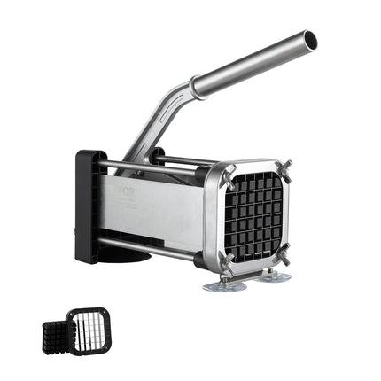 French Fry Cutter, 1/2-Inch Stainless Blade, Suction Base