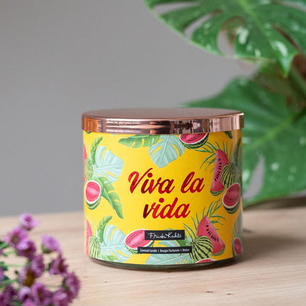 Frida Kahlo vonná svíčka – umělecký skleněný design