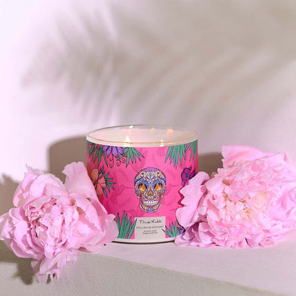 Frida Kahlo vonná svíčka – umělecký skleněný design