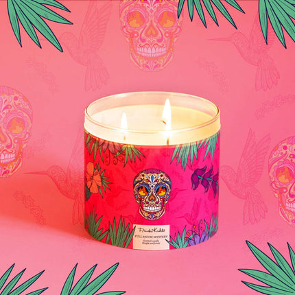 Frida Kahlo vonná svíčka – umělecký skleněný design