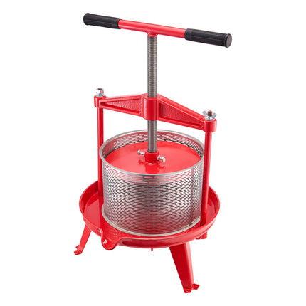 Fruit Wine Press 9L, Stainless Steel Basket, T-Handle