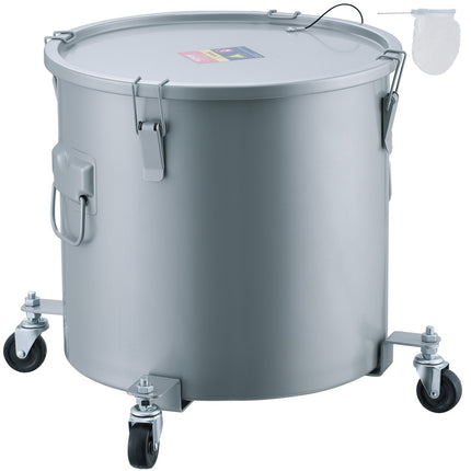 Fryer Grease Bucket, 16 Gal Oil Caddy With Casters & Lid