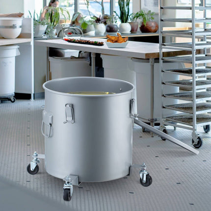 Fryer Grease Bucket, 16 Gal Oil Caddy With Casters & Lid