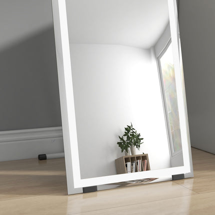 Celopostavové LED zrcadlo, 40x150cm, dotykové ovládání, bílá