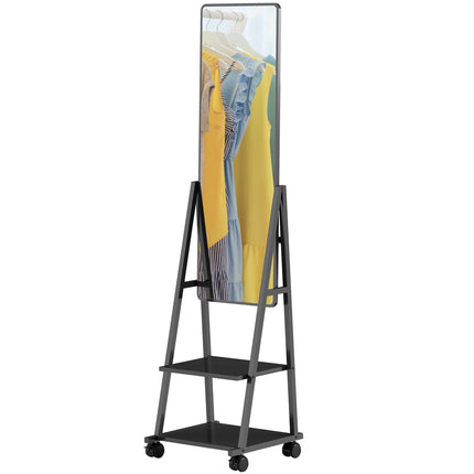 Stojací zrcadlo v celé délce, 42 x 155 cm, černá