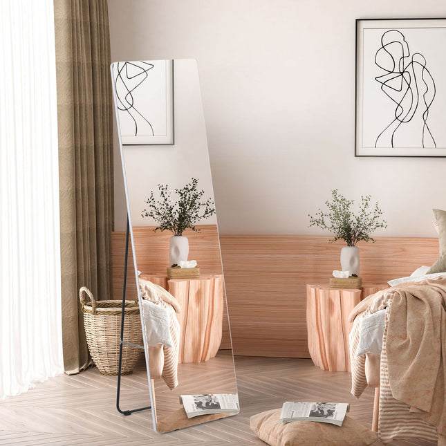Celopostavové zrcadlo 45x160 cm stříbrná do ložnice