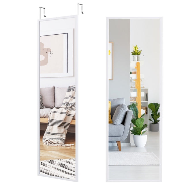 Celopostavové zrcadlo nástěnné zrcadlo dveřní zrcadlo závěsné zrcadlo 36.5 x 1.5 x 107 cm bílá