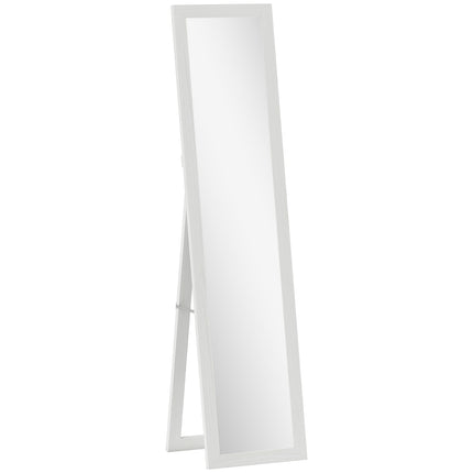 Celopostavové zrcadlo s rámem, starožitný dřevěný vzhled, 157 cm