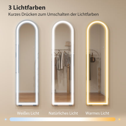 Celopostavové zrcadlo s LED osvětlením, 150x40 cm, stmívatelné