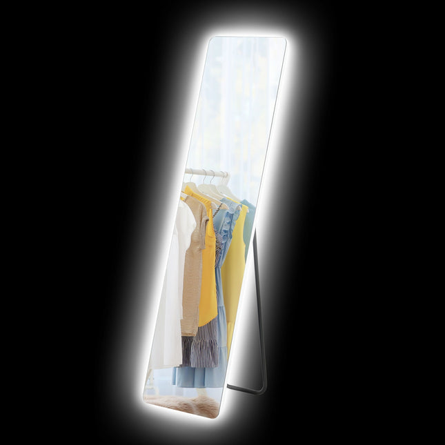 Celopostavové zrcadlo s LED osvětlením, dotykový spínač, 150x40 cm