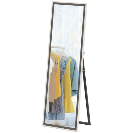 Celopostavové zrcadlo, MDF rám, bezpečnostní fólie, 162.6 x 53.3 cm, šedá