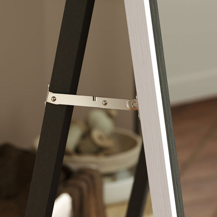 Celopostavové zrcadlo, MDF rám, bezpečnostní fólie, 162.6 x 53.3 cm, šedá