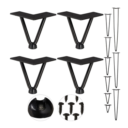 Furniture leg hairpin set of 4