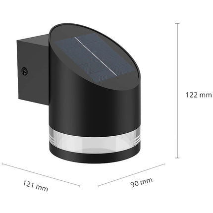 Fyve nástěnná lampa šikmá solární ultraúsporná LED 200lm černá