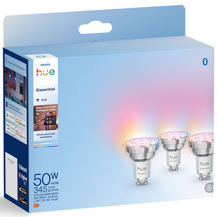 GU10 LED žárovky, 50W, bílá a barevná, 3 ks