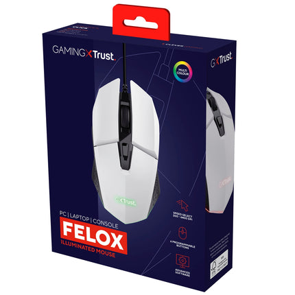 GXT 109W Felox podsvícená herní myš bílá