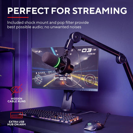 GXT 255+ Onyx mikrofon a rameno