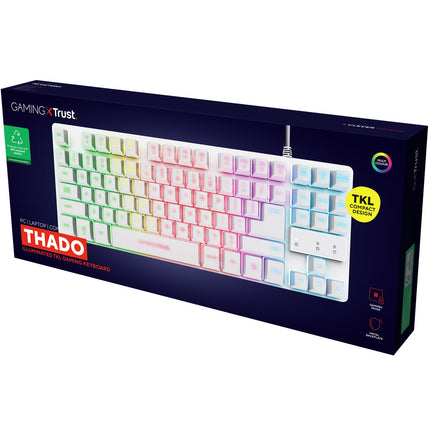 GXT 833W Thado herní klávesnice TKL RGB nordické rozložení bílá