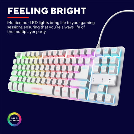 GXT 833W Thado herní klávesnice TKL RGB nordické rozložení bílá