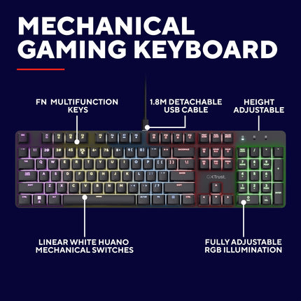 GXT 871 Zora mechanická herní klávesnice nordické rozložení