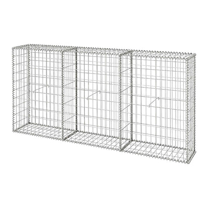 Galvanised Gabion Basket, 200x30x100 cm, 3 Compartments