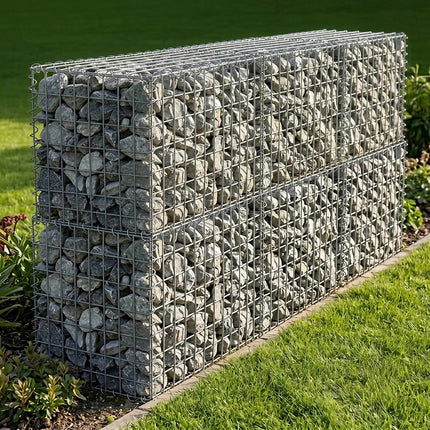 Galvanised Steel Gabion Basket, 100 x 80 x 30 cm