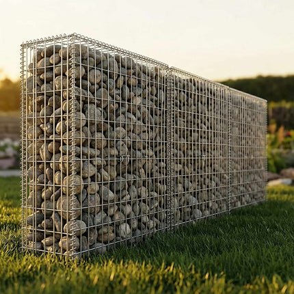 Pozinkovaný ocelový gabionový koš, 150x50x100 cm, stříbrná