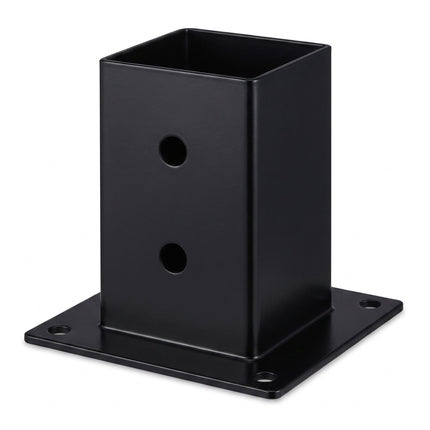 Galvanised Steel Post Supports, Black, 4-Pack, 70x150 mm