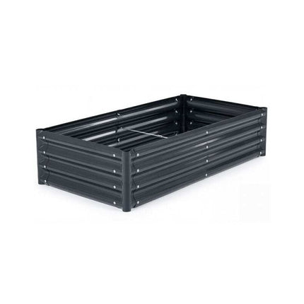 Galvanized Raised Garden Bed 123 x 64 x 29 cm, Metal Planter Box, Dark Grey