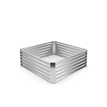 Galvanized Raised Garden Bed 124 x 124 x 44.5 cm, Open Base Planter, Silver