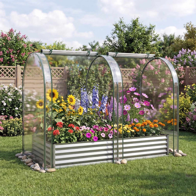 Pozinkovaný vyvýšený záhon 6x3x1 Ft s PVC krytem