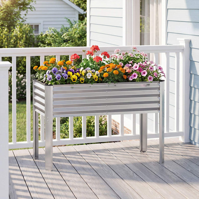 Pozinkovaný vyvýšený záhon s nohami, 46x24x31